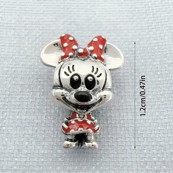 Women’s Disney 925 Sterling Silver & Enamel Minnie Mouse Charm Bead - NWT - Picture 4 of 5